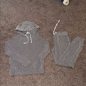 Caution To The Wind Black and White Striped Hoodie